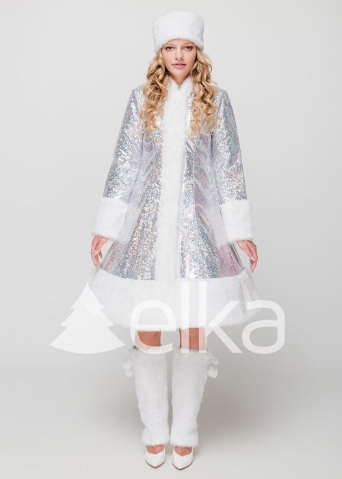 Костюм Снігуроньки Стелла біла, золото, блакитна шуба