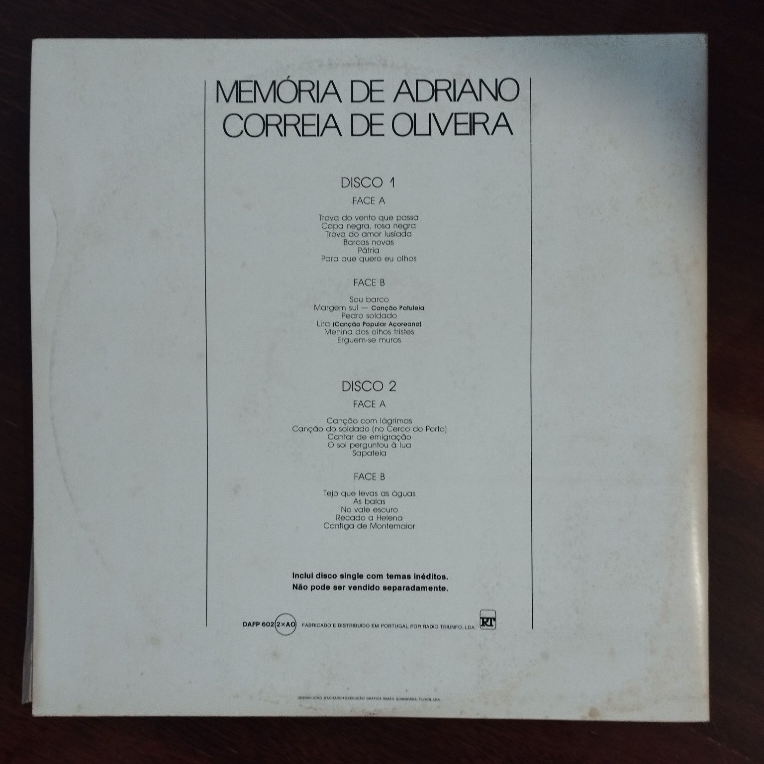 Vinil Memória de Adriano