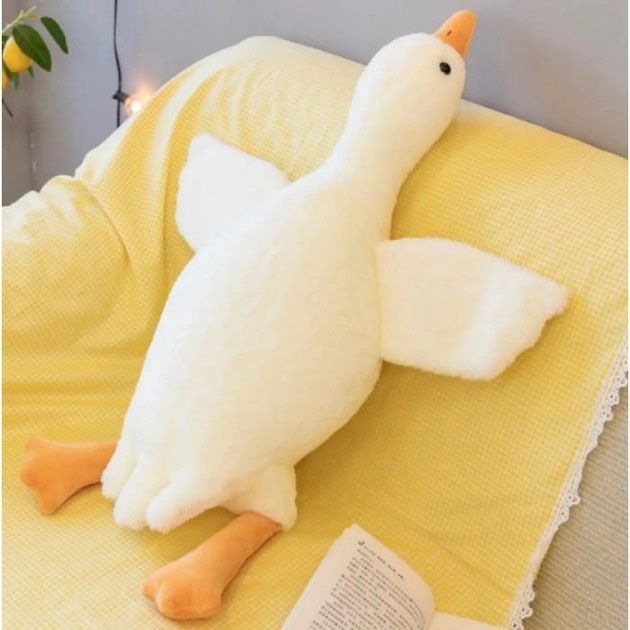 Гігантська м'яка плюшева іграшка Гусь-Обіймусь 130см білий подушка Гус