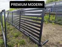 Brama przesuwna palisadowa 5m PREMIUM MODERN, ocynk ogniowy+RAL, inne