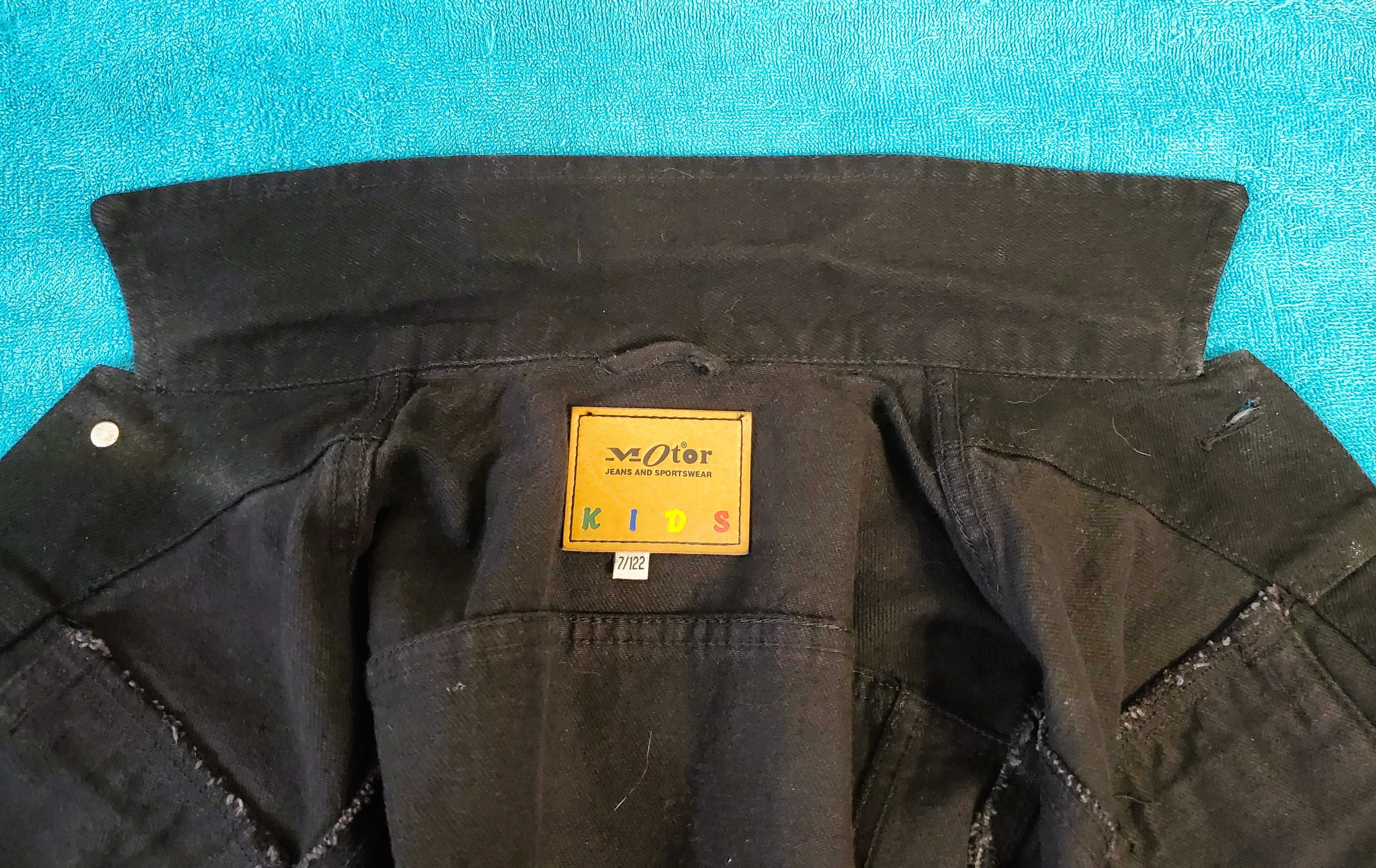 Новая Куртка джинсовая MOTOR JEANS для мальчика 7 лет, черная.
