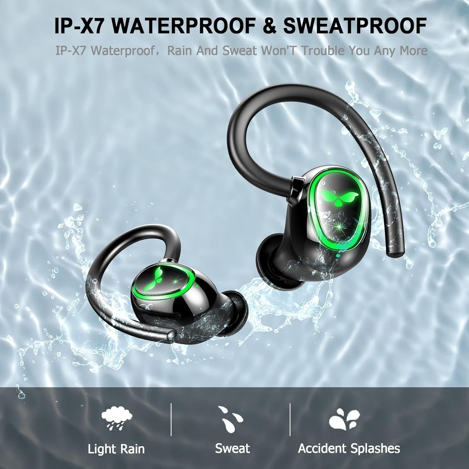 Sportowe słuchawki Bluetooth 5.1, bezprzewodowe,