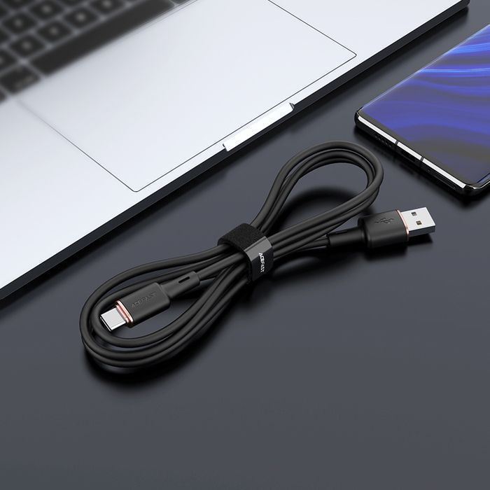 Kabel Acefast USB Typ C 1,2M, 3A Czarny - Szybkie Ładowanie