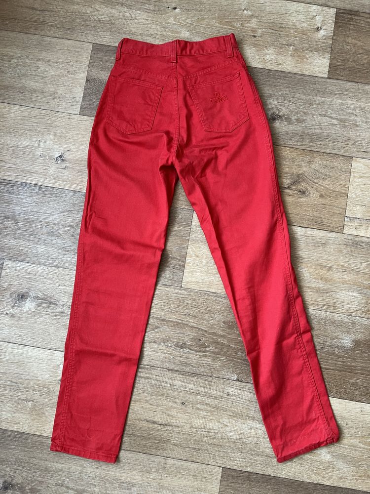 Fendi Original Red Jeans — Rare Vintage XS