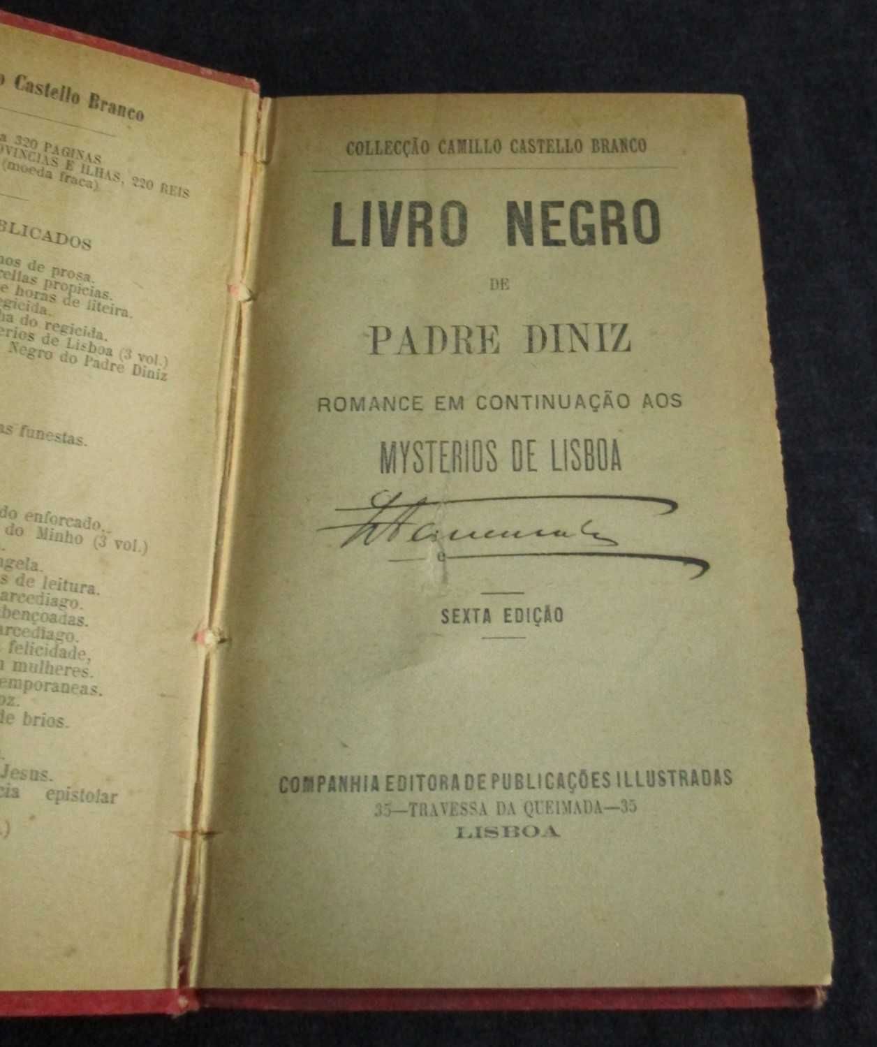 Livro Negro de Padre Diniz Camilo Castelo Branco