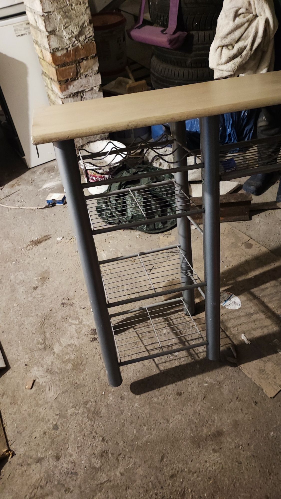 Wyspa kuchenna metalowa z blatem
