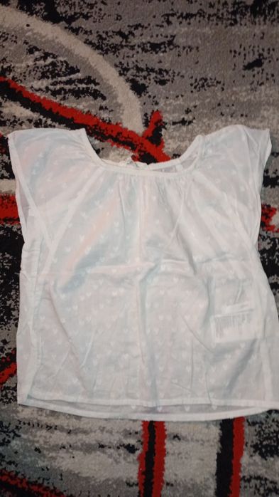 Biała galowa bluzka dziewczęca w serduszka rozmiar 98  cm H&M