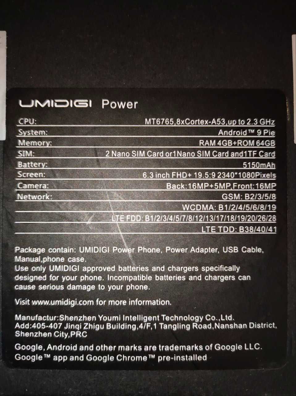 Игрушка OnePlus Отличный комплект Телефон Смартфон UMIDIGI Power 4/64