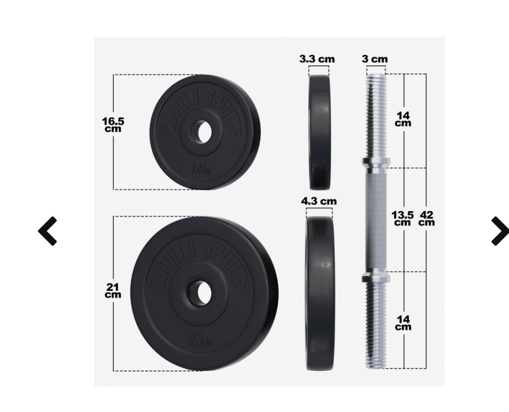 Hantle 2 x 10kg winylowe 
4 x Obciążenie po 1,25 kg
4 x Ob