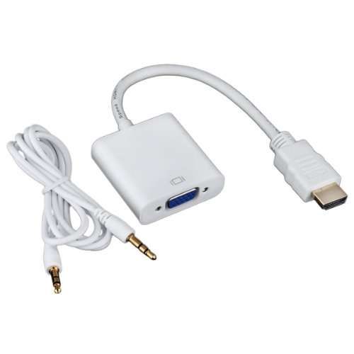 Z162 U030 HDMI MACHO Dourado PARA VGA Fêmea + Aux Audio 3.5 Novo!