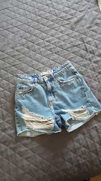 Krótkie spodenki szorty jeansowe S damskie