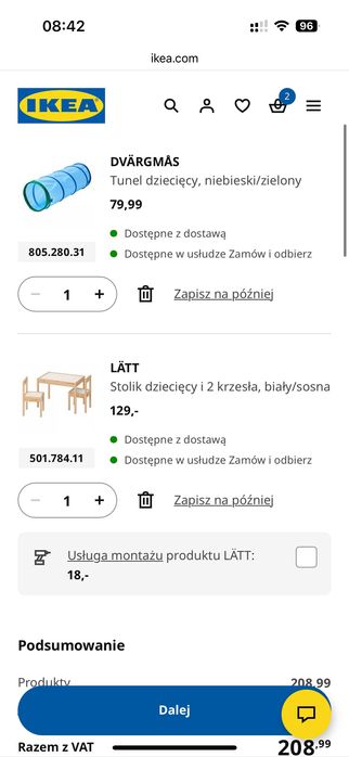 stolik dla dzieci i tunnel ikea