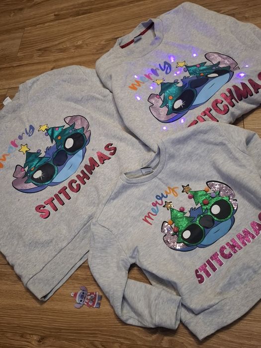 Bluza świąteczna świecąca Stich dla mamy,taty i dziecka