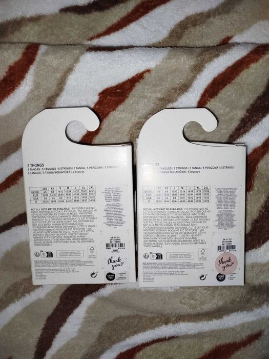 Stringi damskie zestaw 10 sztuk XS pastelowe i nadruki