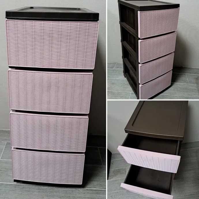 Комод Ротанг пластиковий 4 яруси 86.5х44.5х34.5 см R-Plastic