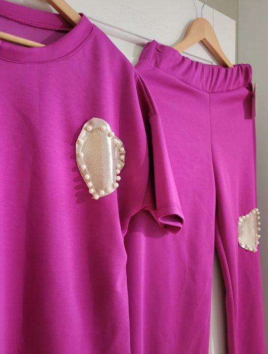 Komplet garnitur fuksja