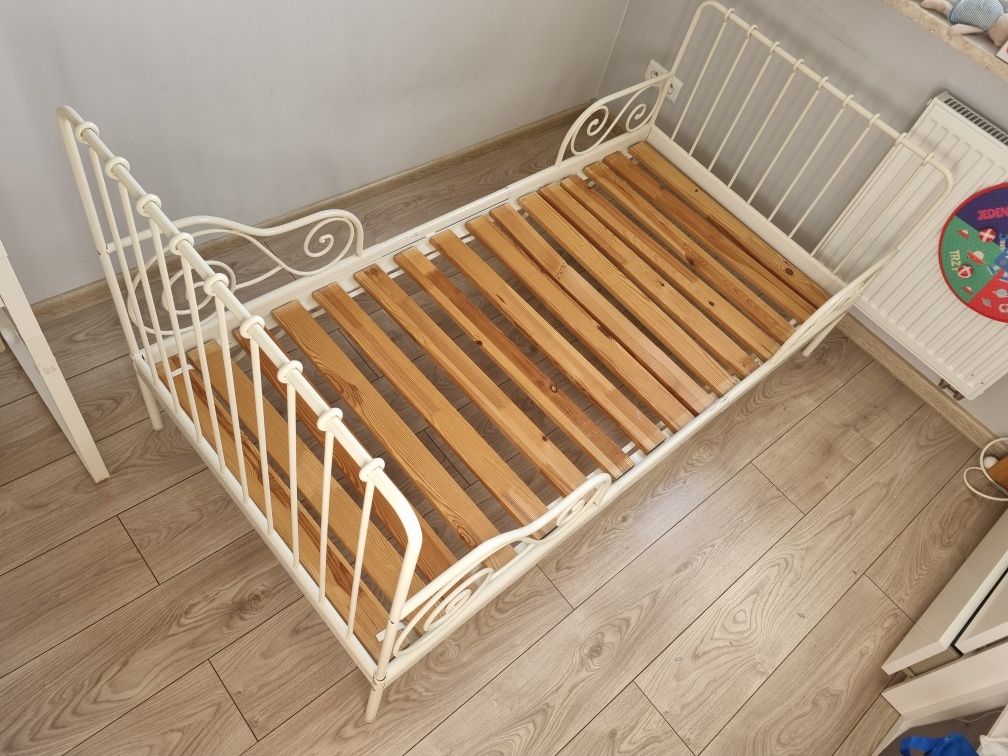 Łóżko dziecięce Ikea Minnen białe + materac