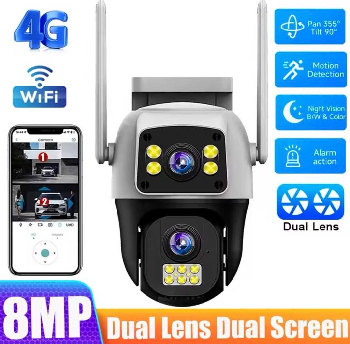 АКЦІЯ 8MP PTZ Wi-Fi камера для вулиці V380Pro 10X Zoom