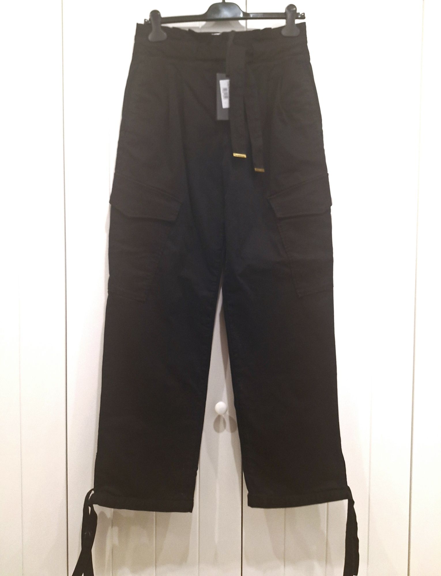 Pinko denim spodnie bojówki czarne IT42  S M