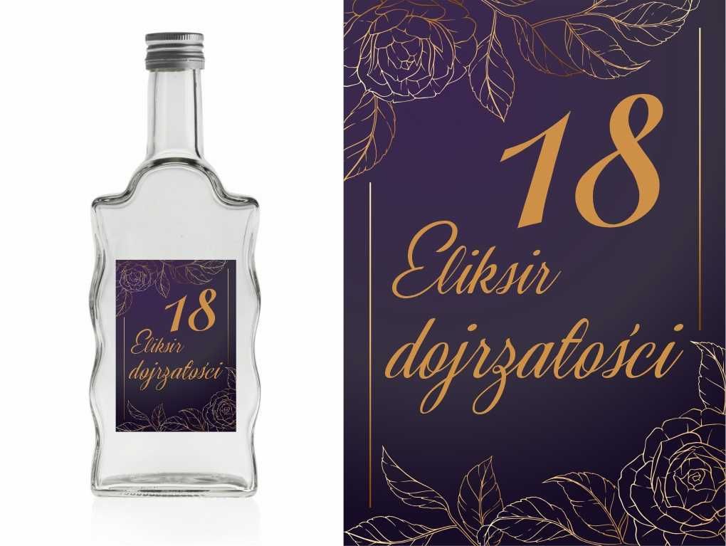 Etykiety Naklejki na butelki 18 urodziny z imieniem 10 szt różne wzory