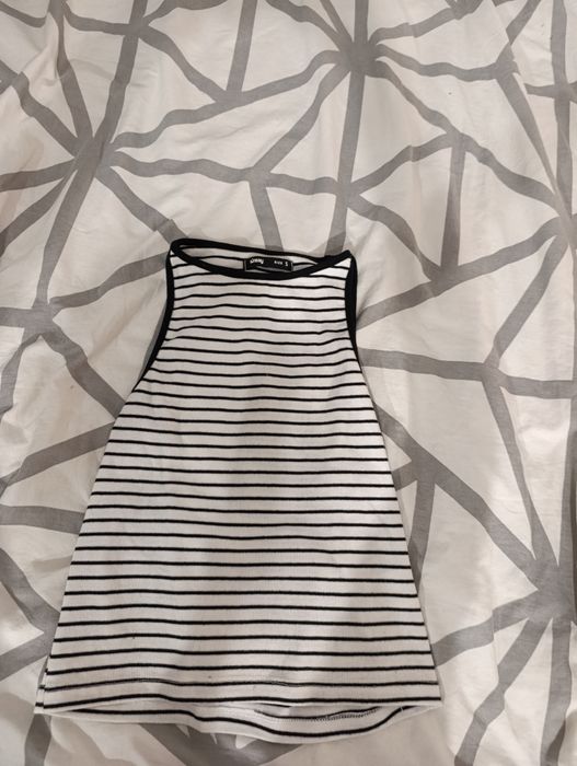 top w paski biało czarny