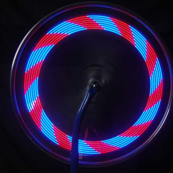 Подсветка колес 14 LED USB аккумулятор светодиодов вело габарит
