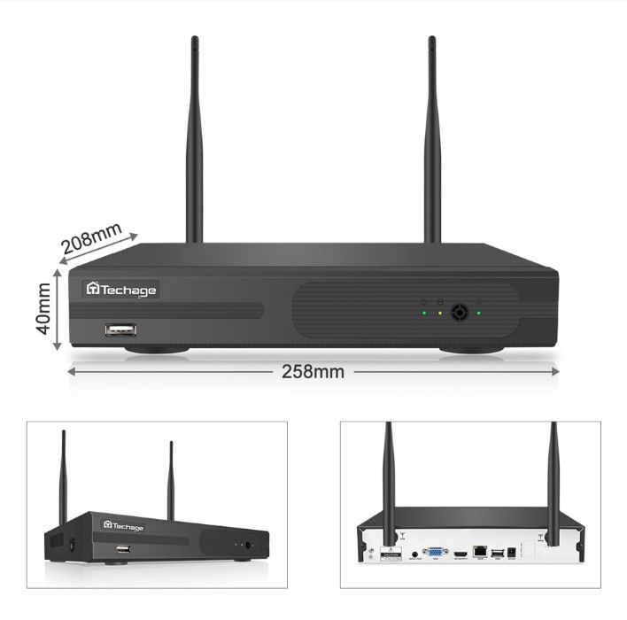 Kit Vídeo Vigilância WIFI Profissional 4 Câmaras DOME Exterior 1080P