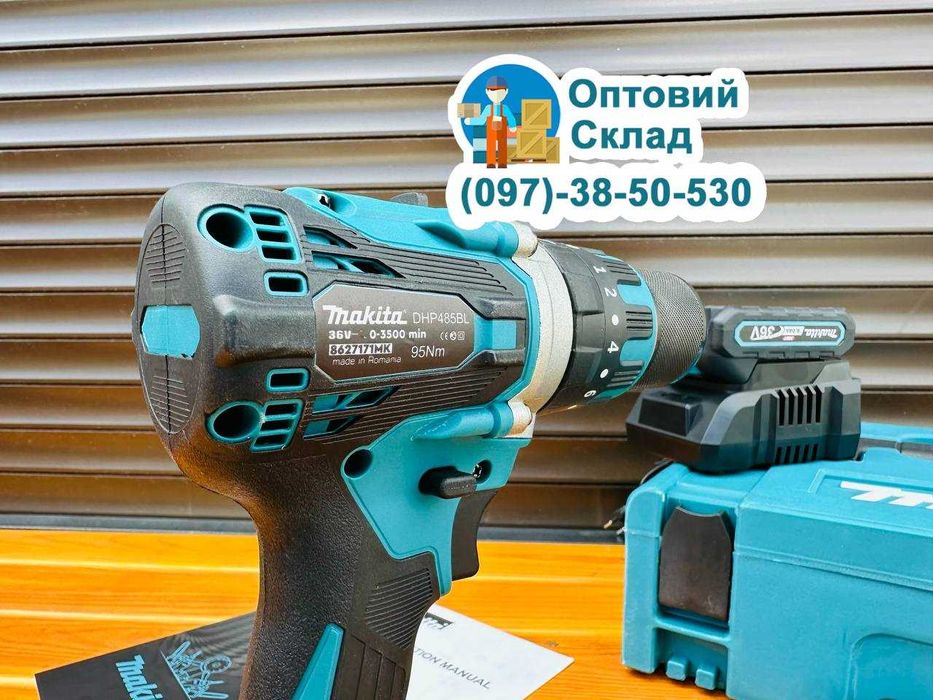 Якісний Безщітковий Шуруповерт Макита DHP485 XGT на Акамуляторі 36V/6A