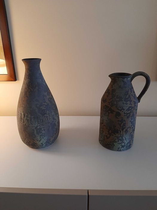 Louça conjunto de Decoração de 6 peças tons de velho, fogo e ferro