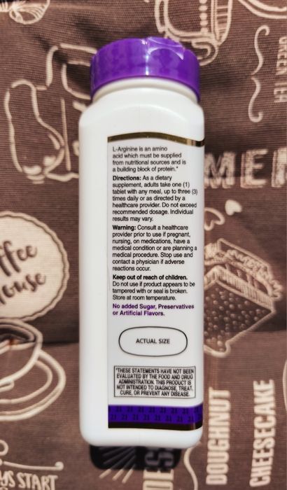 21st century Л аргінін L-arginine l-аргинин 1000 мг 100 таблеток