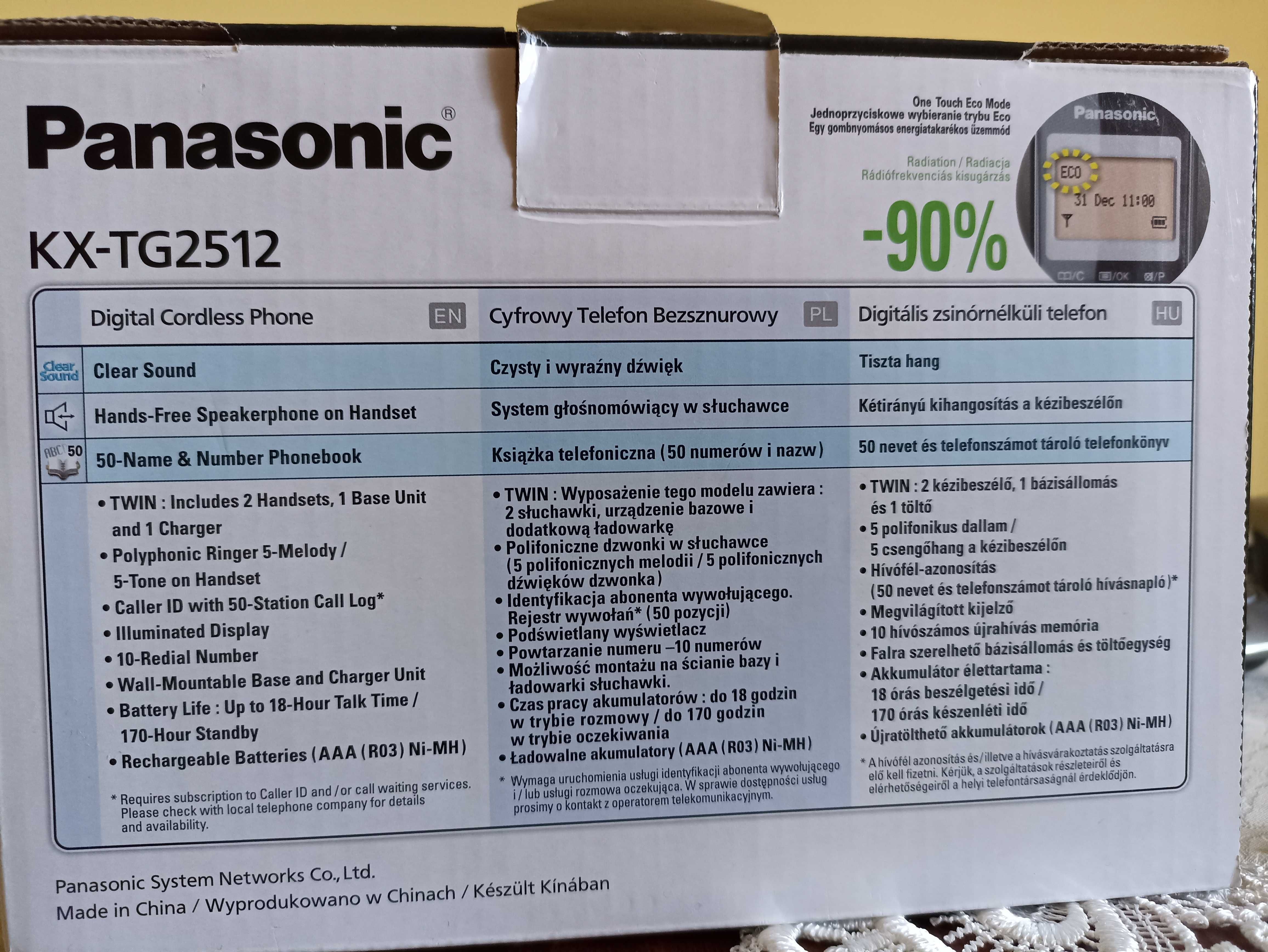 Telefon stacjonarny Panasonic KX-TG2512