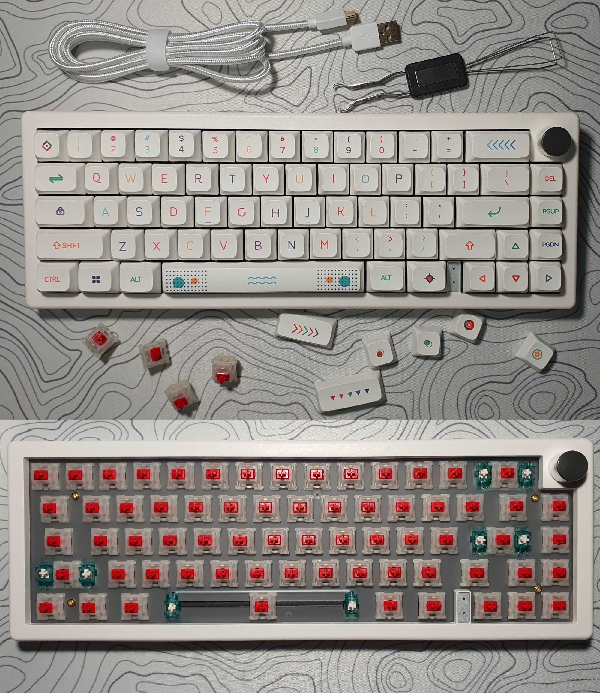 Кастомна механічна бездротова клавіатура GMK67 2,4 Gateron  Milky Pro