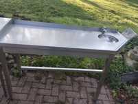 Stół nierdzewny ze zlewem 150x60x87/90, zlew