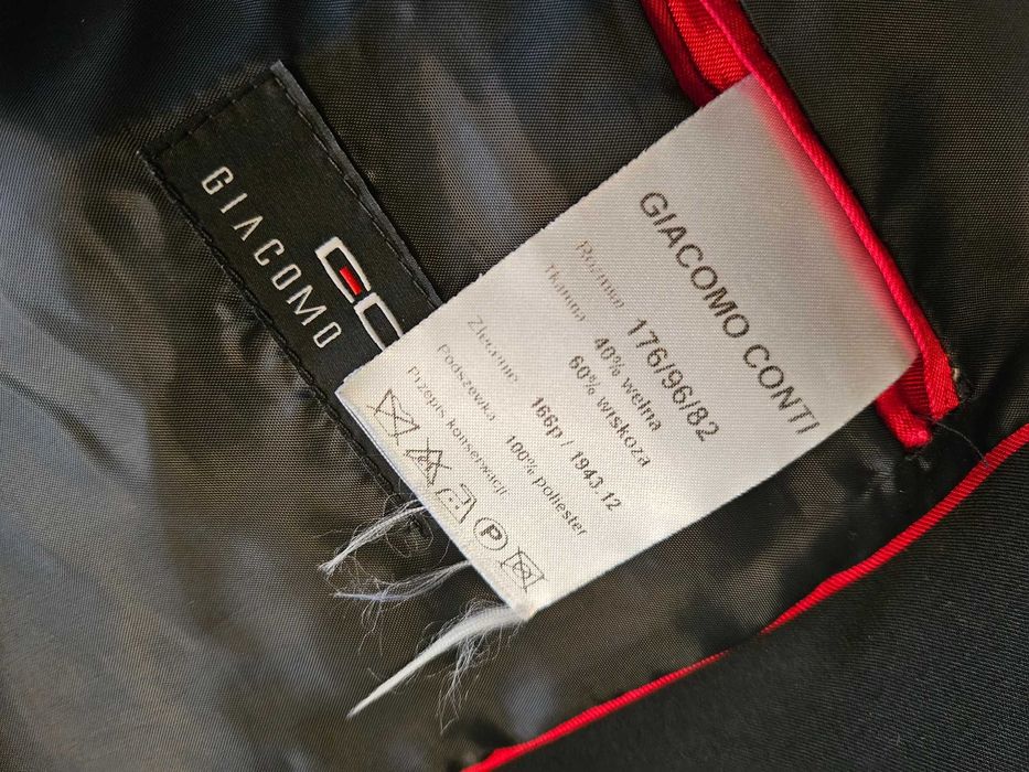 Garnitur męski Giacomo Conti czarny 176/96/82 stan bdb