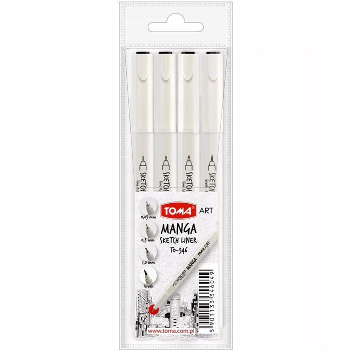 Cienkopis Manga Sketch Liner 4 kolory. Toma. Nowy Produkt