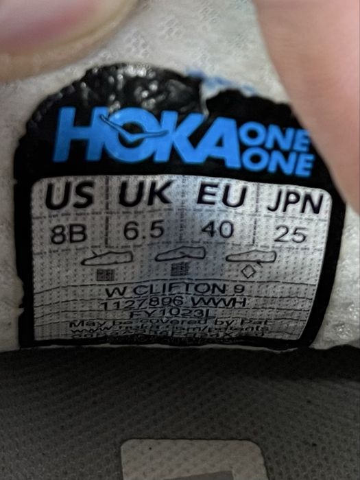 Hoka Clifton 9 кроссовки 40 размер беговые белые