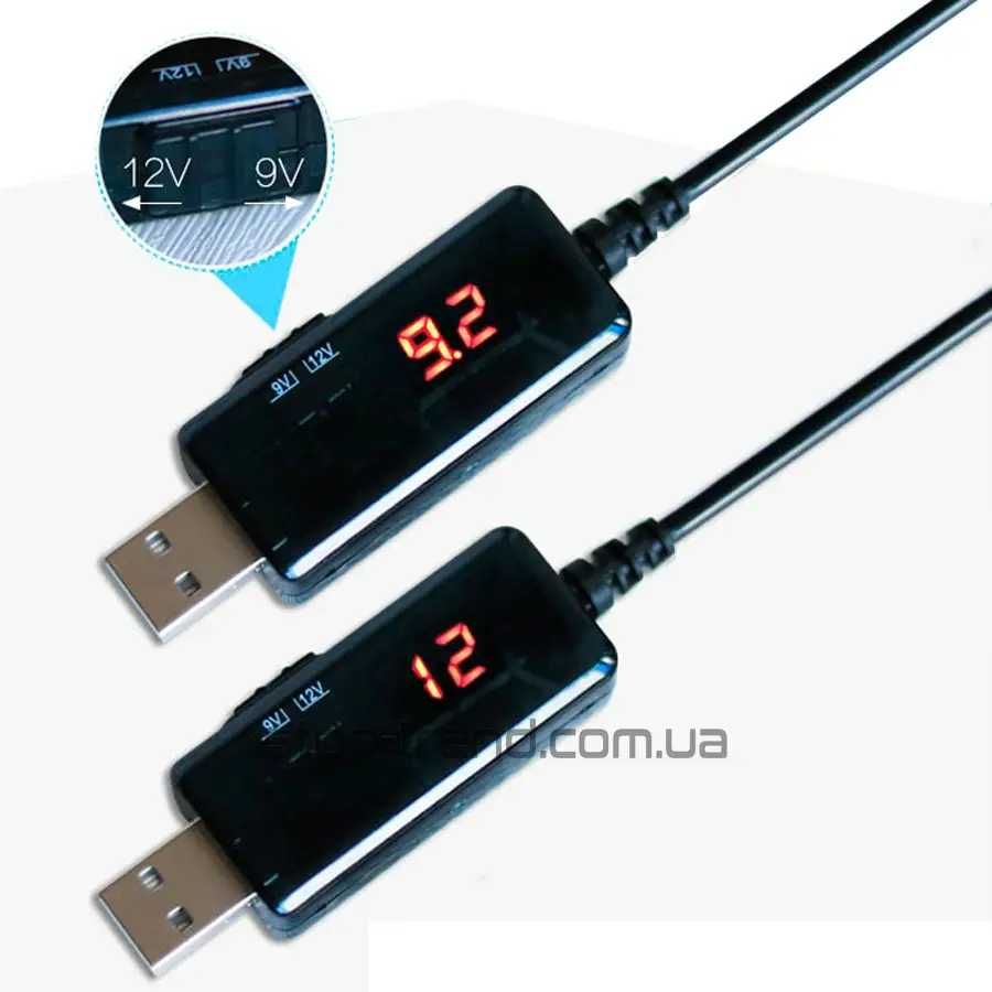 USB кабель для роутера от Повербанка с 5V на 9V или 12V