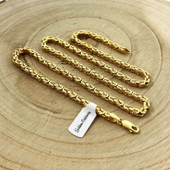 Złoty Łańcuszek Męski Splot Królewski Gruby / Szeroki Srebro 925 + Gra