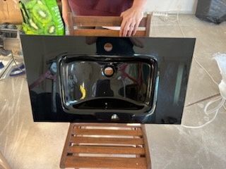 Umywalka szklana 80 czarna nowa