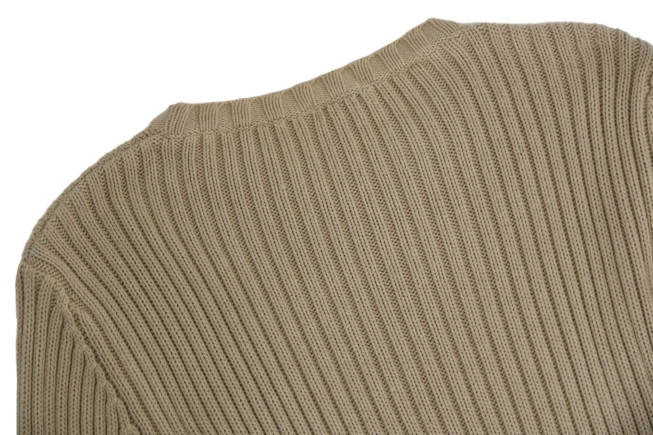 ARMANI JEANS sweter damski prążkowany beżowy luźny wygodny klasyczny L