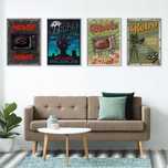 Plakat retro film DUŻY zestaw 4 sztuki 60x80