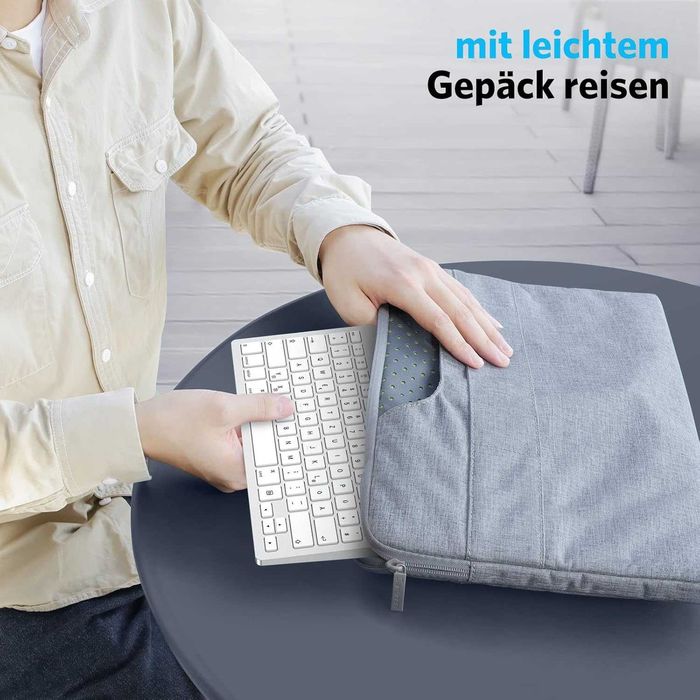 Emetok EM002 mini klawiatura bluetooth PC iPad Macbook TV box srebrna