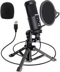 Mikrofon kondensatorowy Ezanaki + statyw, do streamów/podcastów/studio