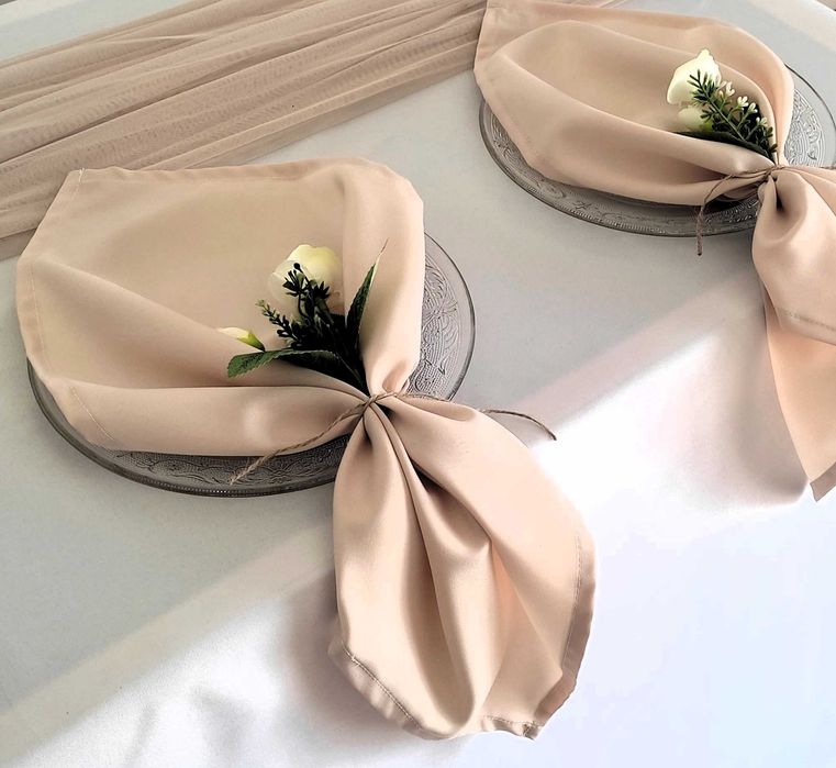 Serweta materiałowa bankietówka bankietowa brudny róż różowa przyjęcie