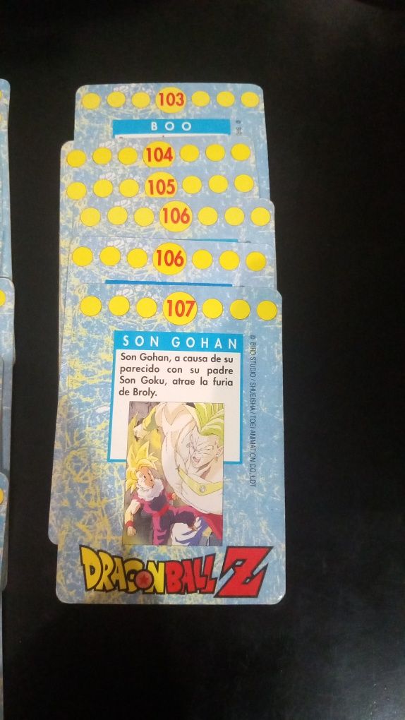 Cartas dragonball z serie1