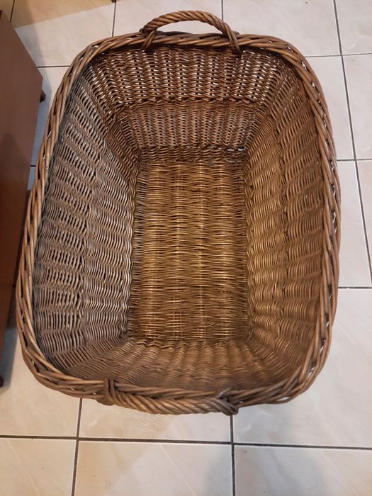 Kosz wiklinowy duży z prl