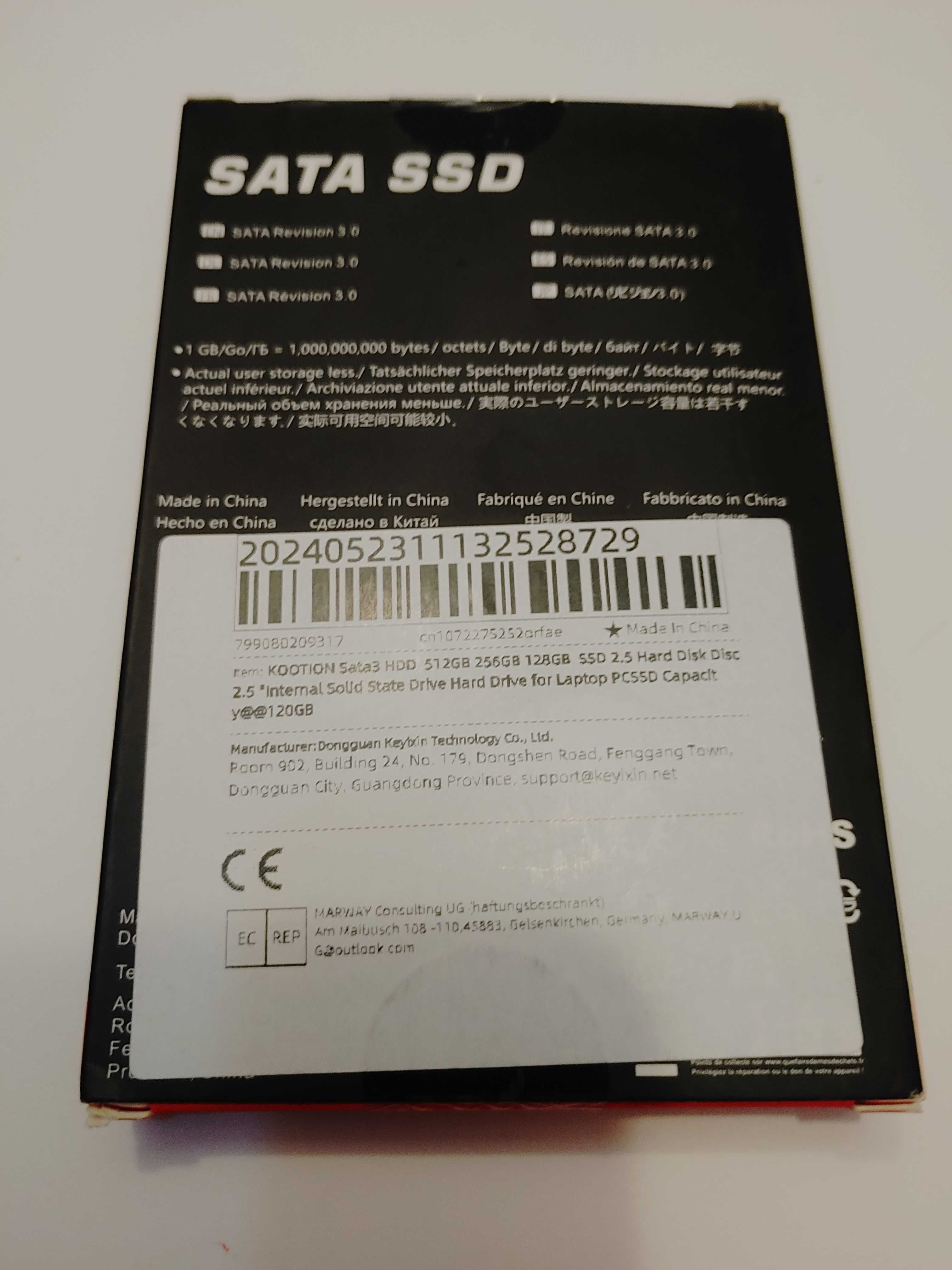 Новый SSD диск, накопитель Kootion 120 Gb SATA 3