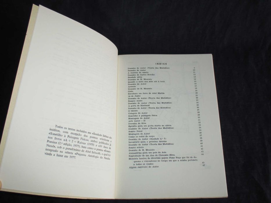 Livro Saudade Sábia Sonetos Fernando Grade Autografado