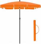 Parasol klasyczny Songmics pomarańczowy 125 x 240 cm GPU250G