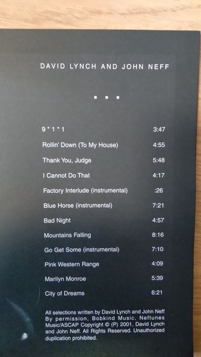 David Lynch - BlueBob Box Set CD 2001